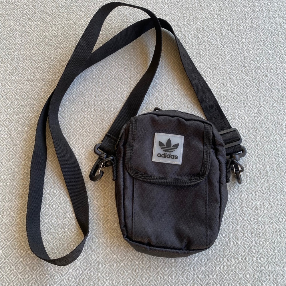 Adidas Crossbody Bag Women Small Black Originals Festival Bag Ripstop Logo Strap